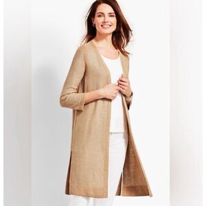 Talbots Metallic long duster cardigan Size S